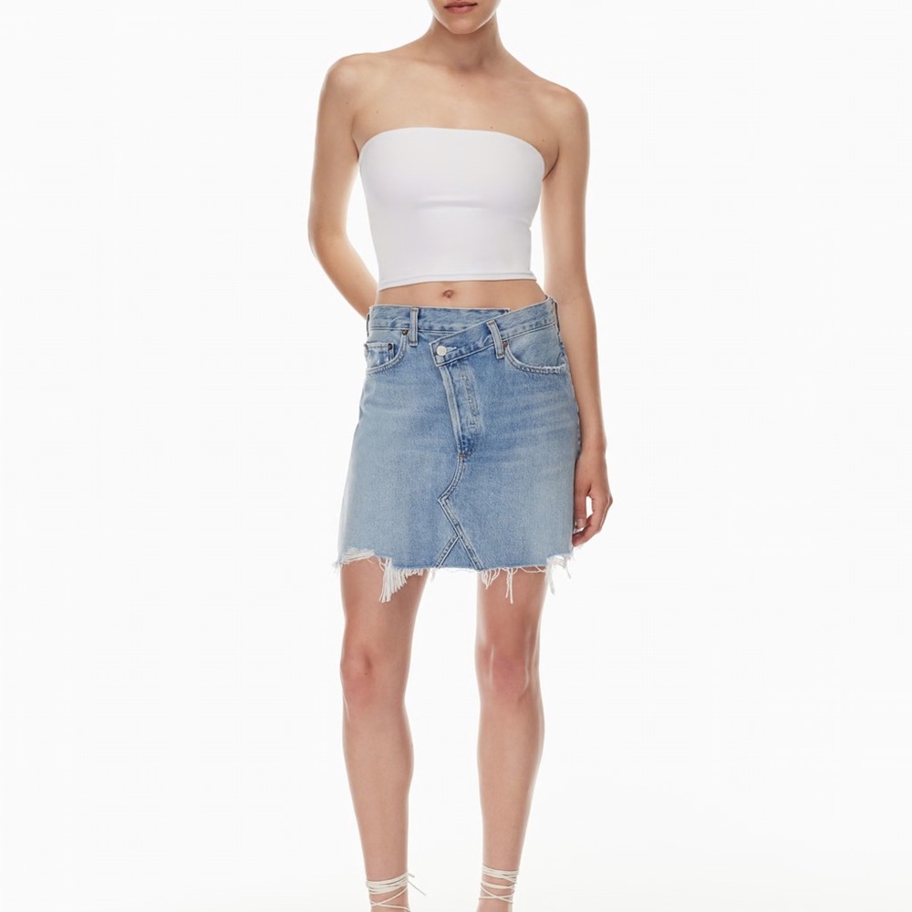 Agolde criss cross denim mini skirt in Symbol, size 31 $175 - Picture 2 of 8